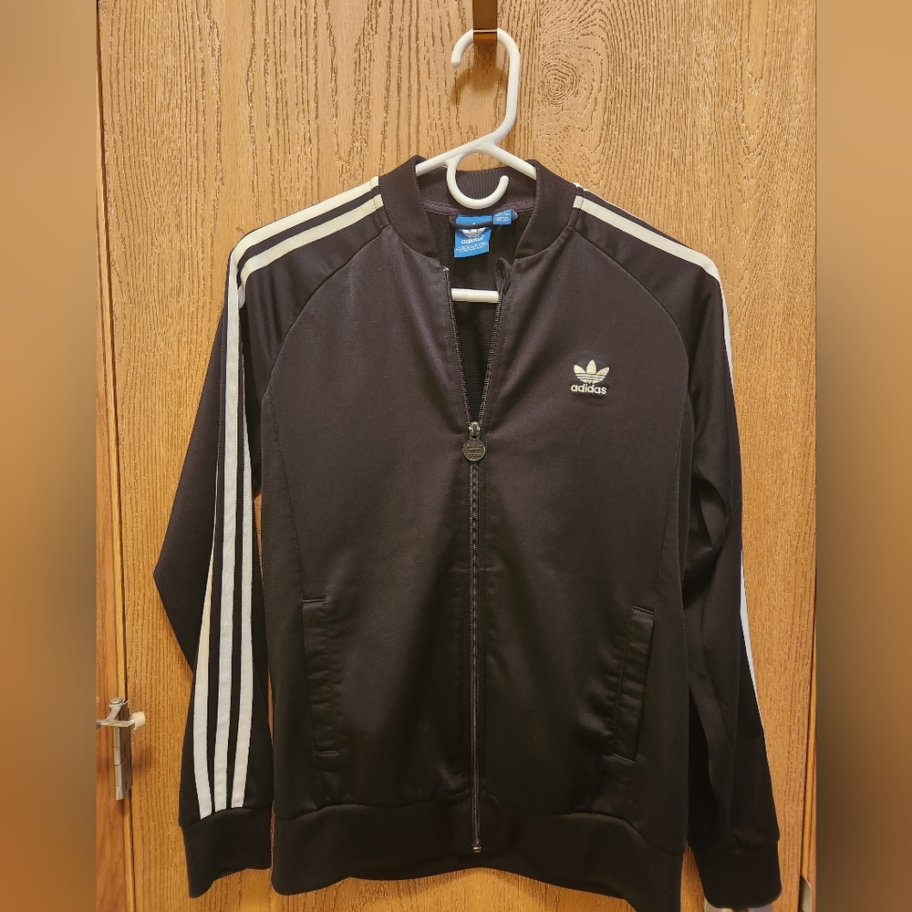 Adidas Black Track Jacket YOUTH 13-14 Large
